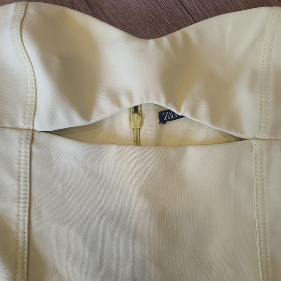NWT Zara Yellow Strapless Mini Dress with cut outs sz small - Picture 5 of 8